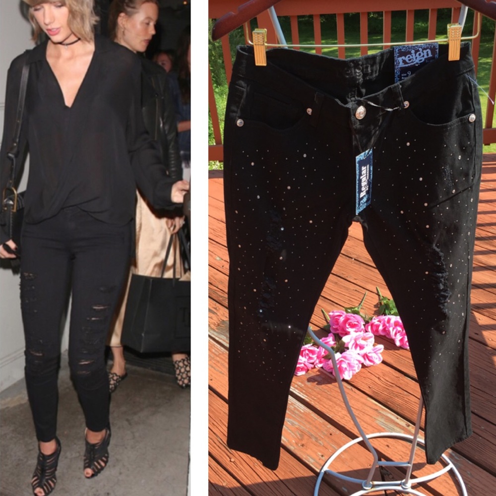 BRAND NEW! REIGN SEQUIN SKINNY JEANS